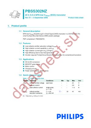 PBSS302NZ /T3 datasheet  